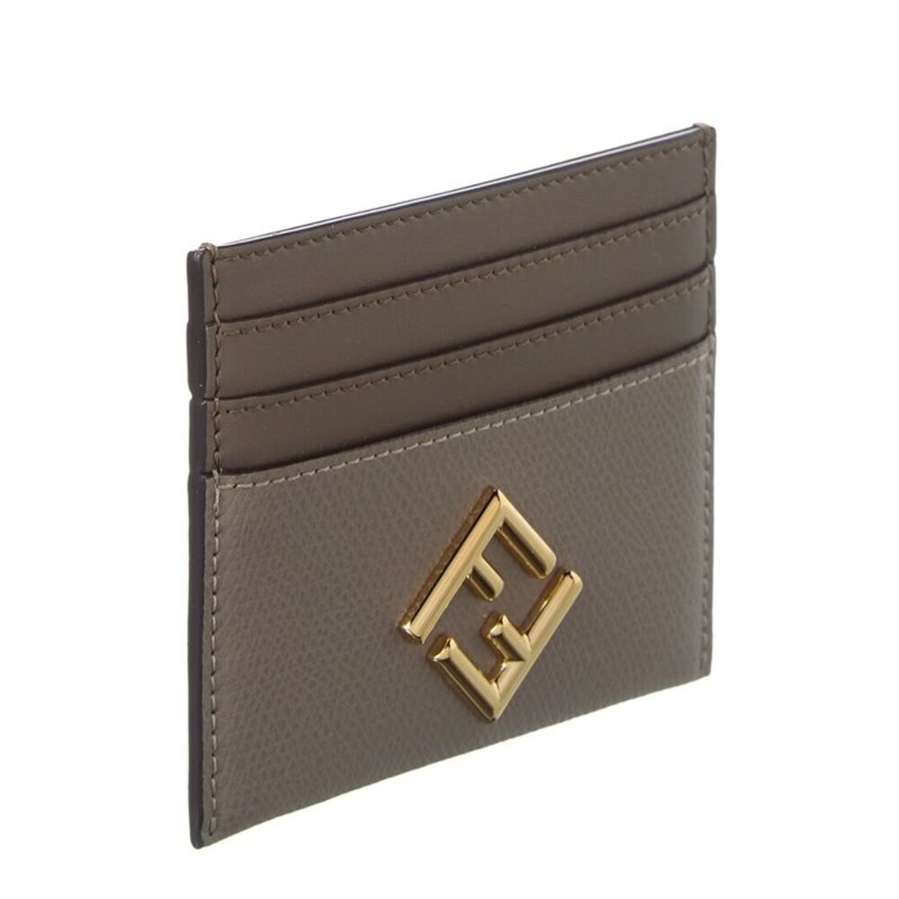 Fendi Ff Diamonds Leather Card Holder, Beige - Picture 3 of 3